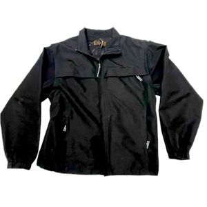 Tasso Elba Golf Black Lined Windbreaker Jacket Weather Resistant